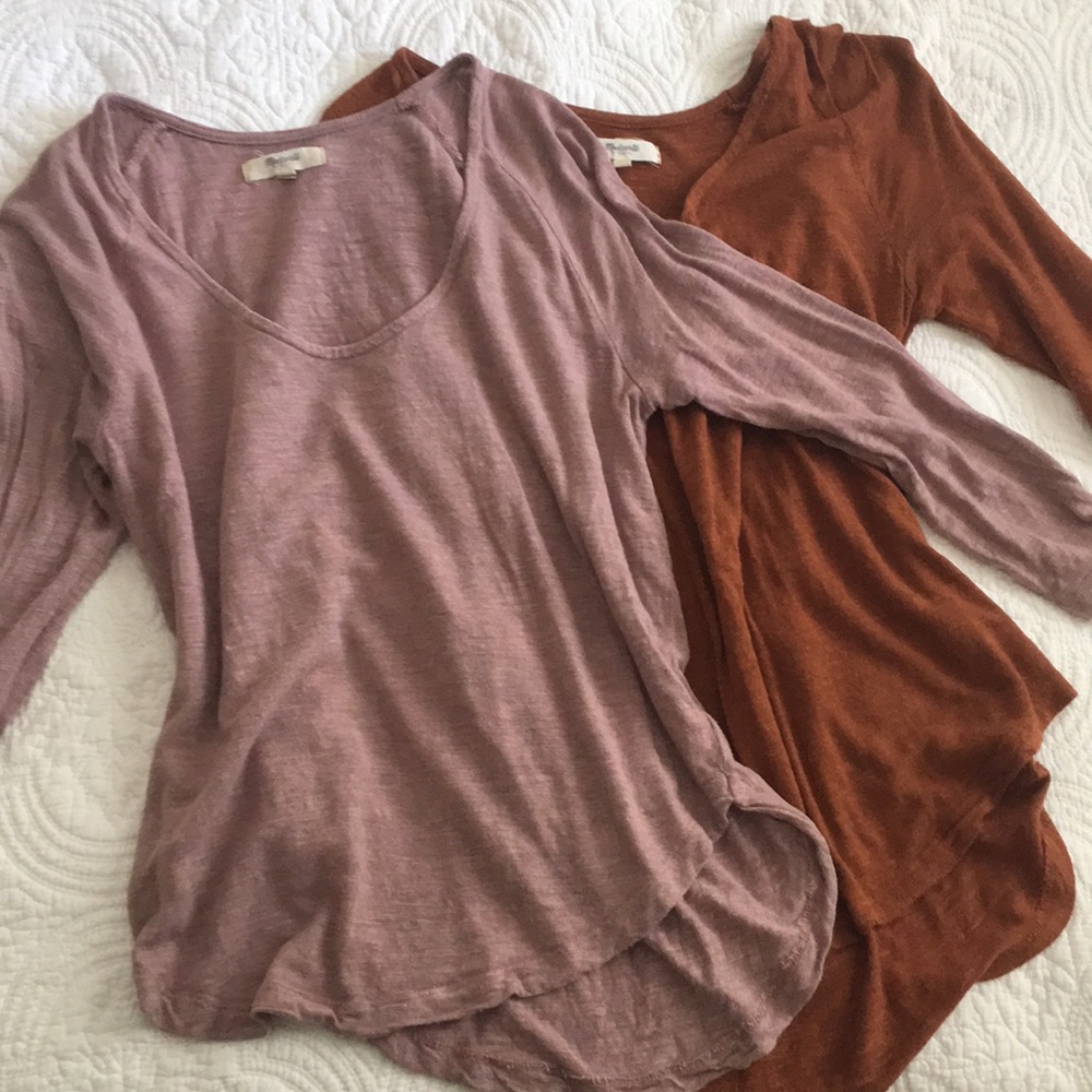 Two Madewell ¾ Length Sleeve Tops